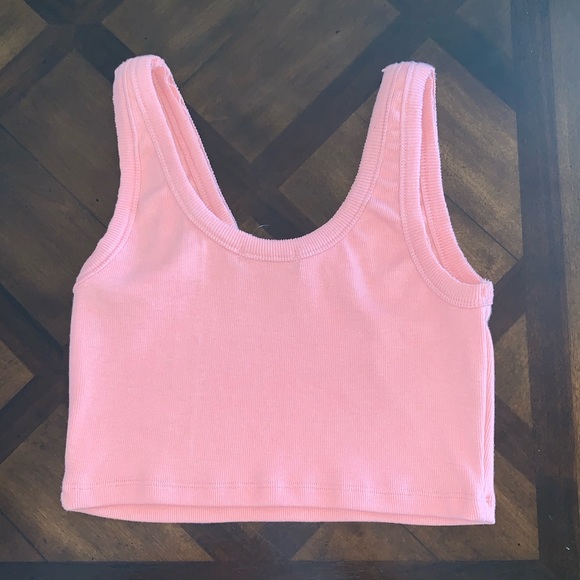 Pink Tank Ribbed Crop Top - Picture 2 of 3